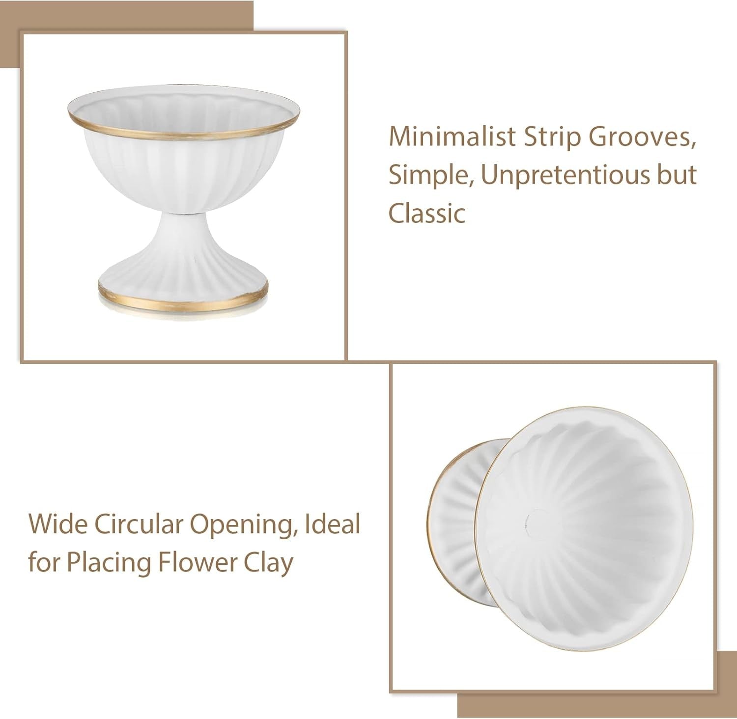 White Metal Flower Vase Set 10pcs Table Centrepiece Wedding Home Decor
