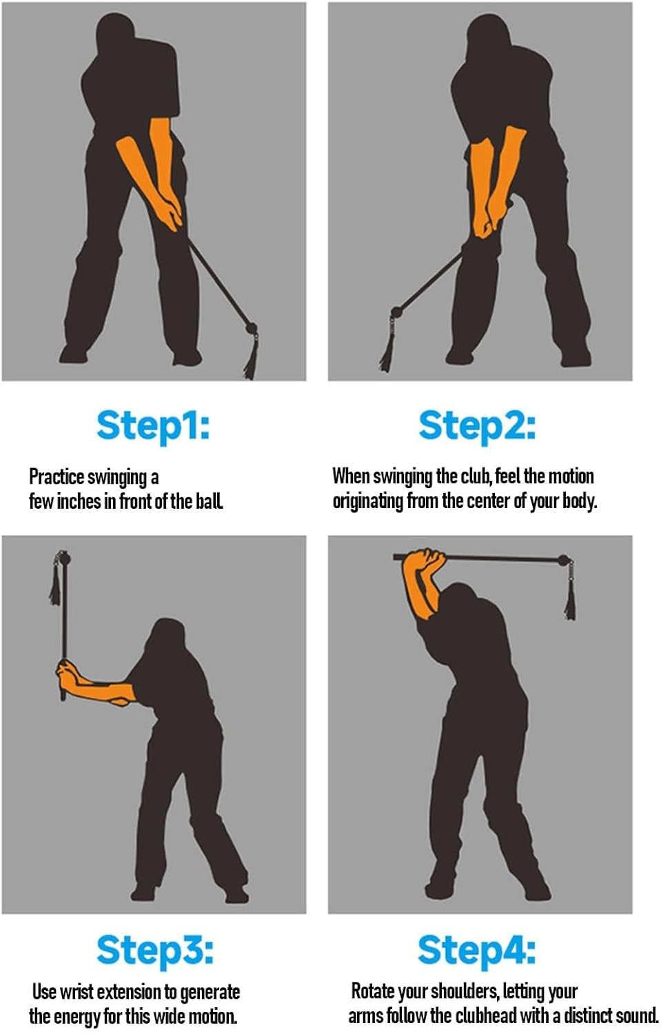 Golf Swing Trainer 30.7in Anti Slip Portable Practice Aid