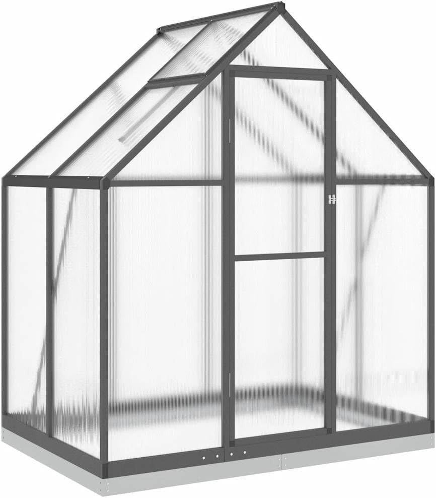 Walk-In Garden Greenhouse 169x114x202cm Anthracite Aluminium Frame