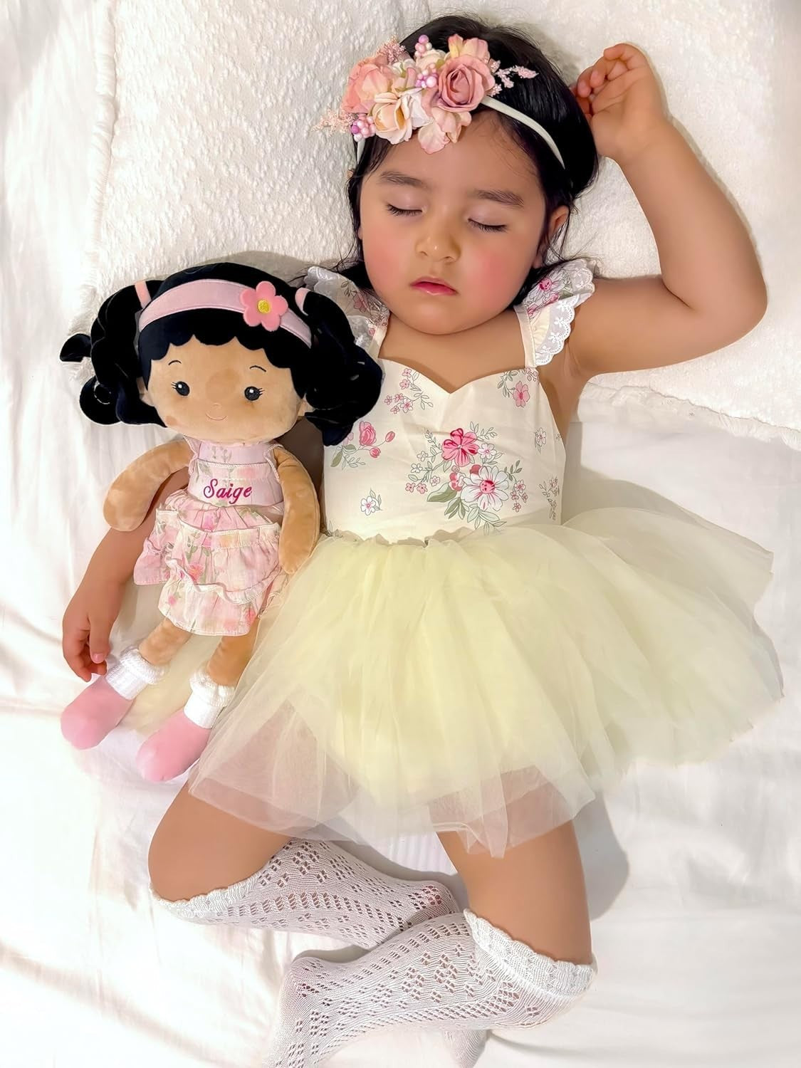 16in Personalised Soft Baby Rag Doll Plush Keepsake First Birthday Gift