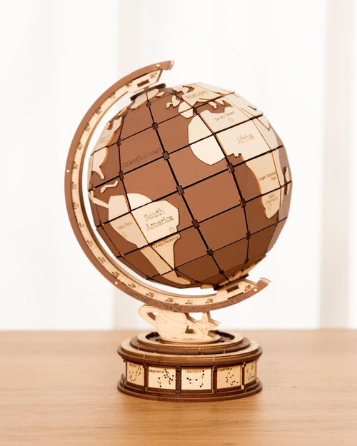 Wooden Globe 3D Puzzle Model Kit Adults Build Decor Gift Craft DIY
