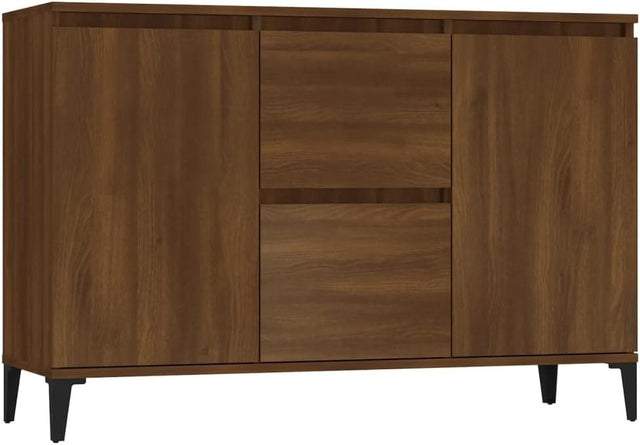 Brown Oak Sideboard Cabinet with Drawers Storage Console for Living Room