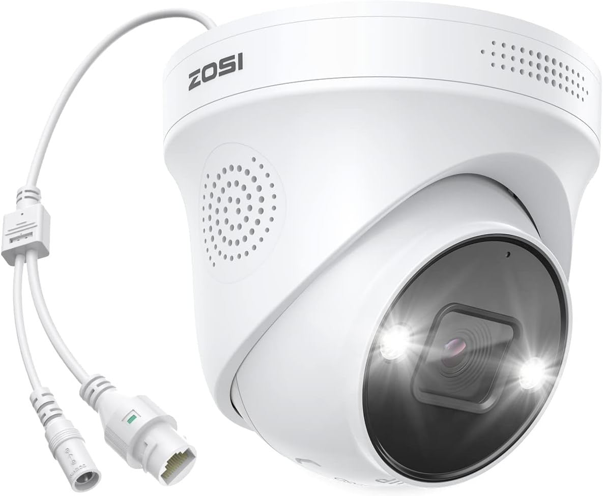 4K PoE Security Camera AI Person Vehicle Detection Color Night Vision