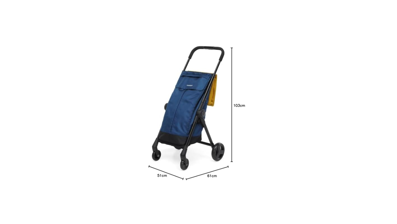 Folding Shopping Trolley 46L Bag Swivel Wheels Lightweight Aluminium Ocean