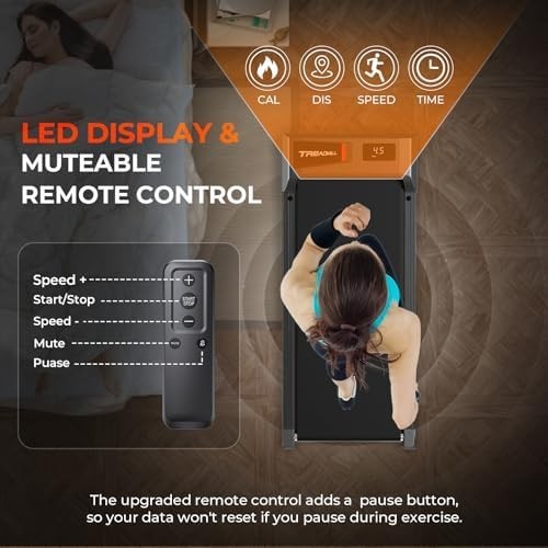 Walking Pad Treadmill 5–8% Incline 2.5HP w/ Handle Bar Under Desk Running 136KG
