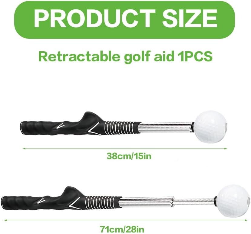 Golf Swing Trainer Retractable Grip Tempo Strength Aid