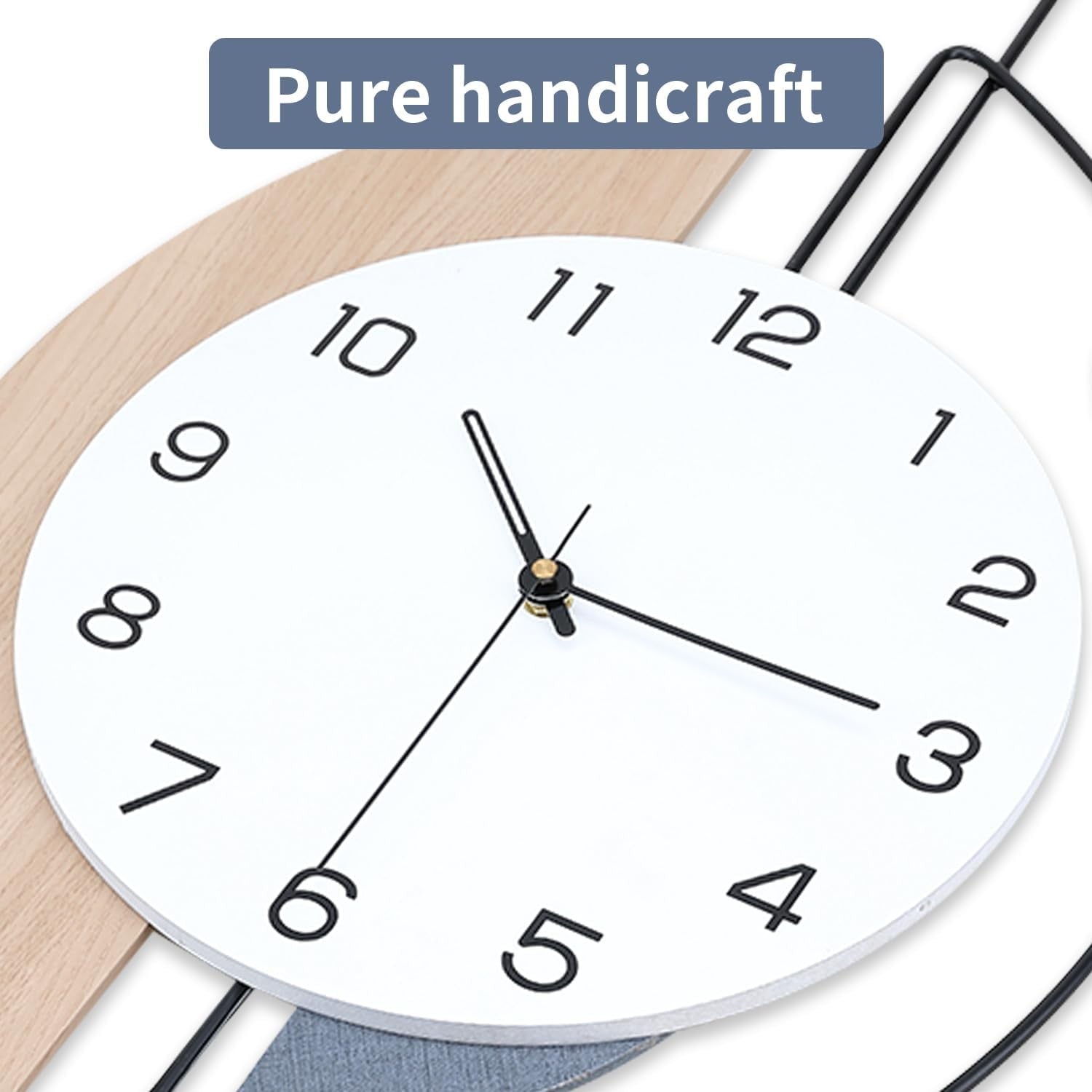 Large Modern Pendulum Wall Clock 36×72cm Silent Quartz Hanging Decor for Living