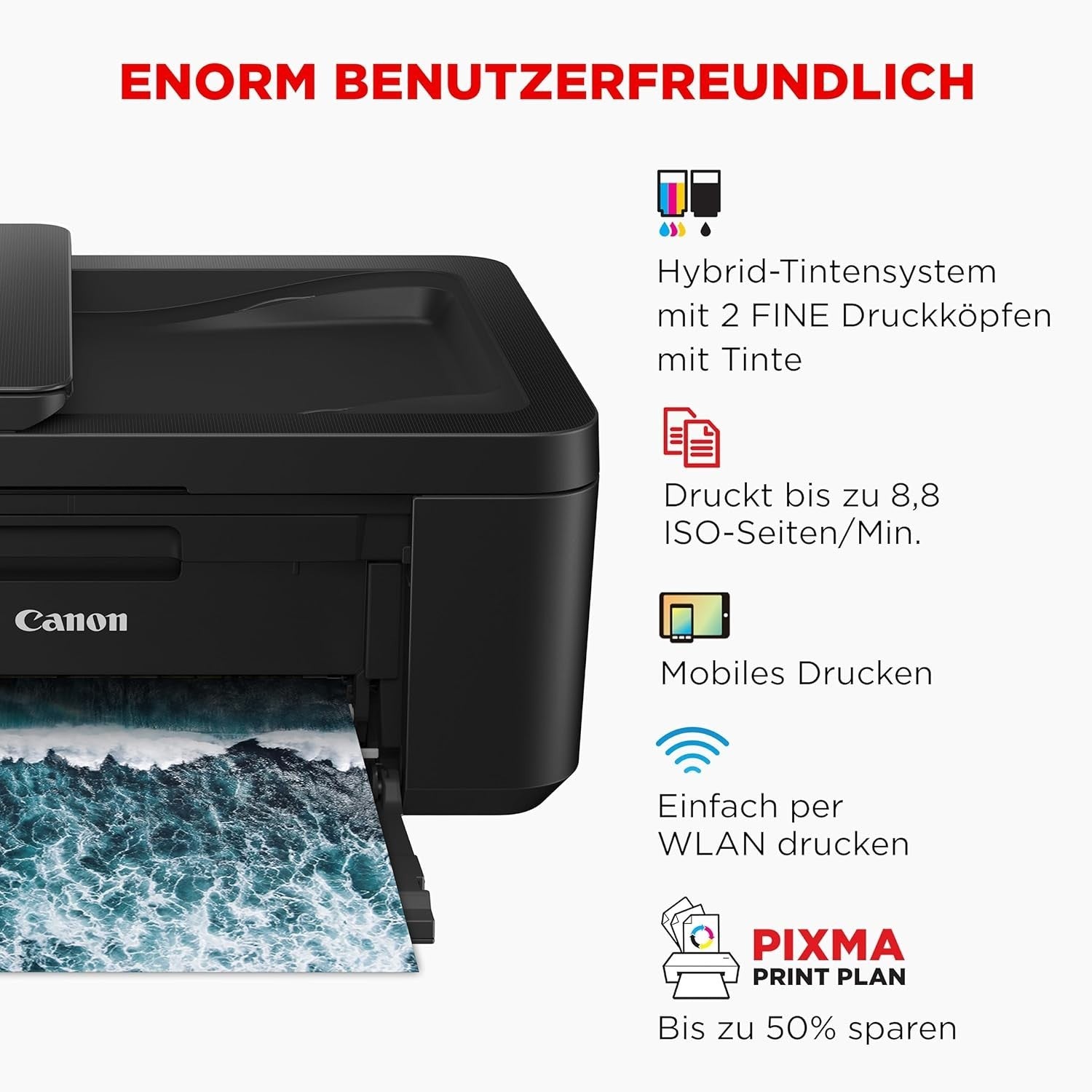 Wireless 4-in-1 Printer | Print, Scan, Copy, Fax, Duplex, 4x6 Photos