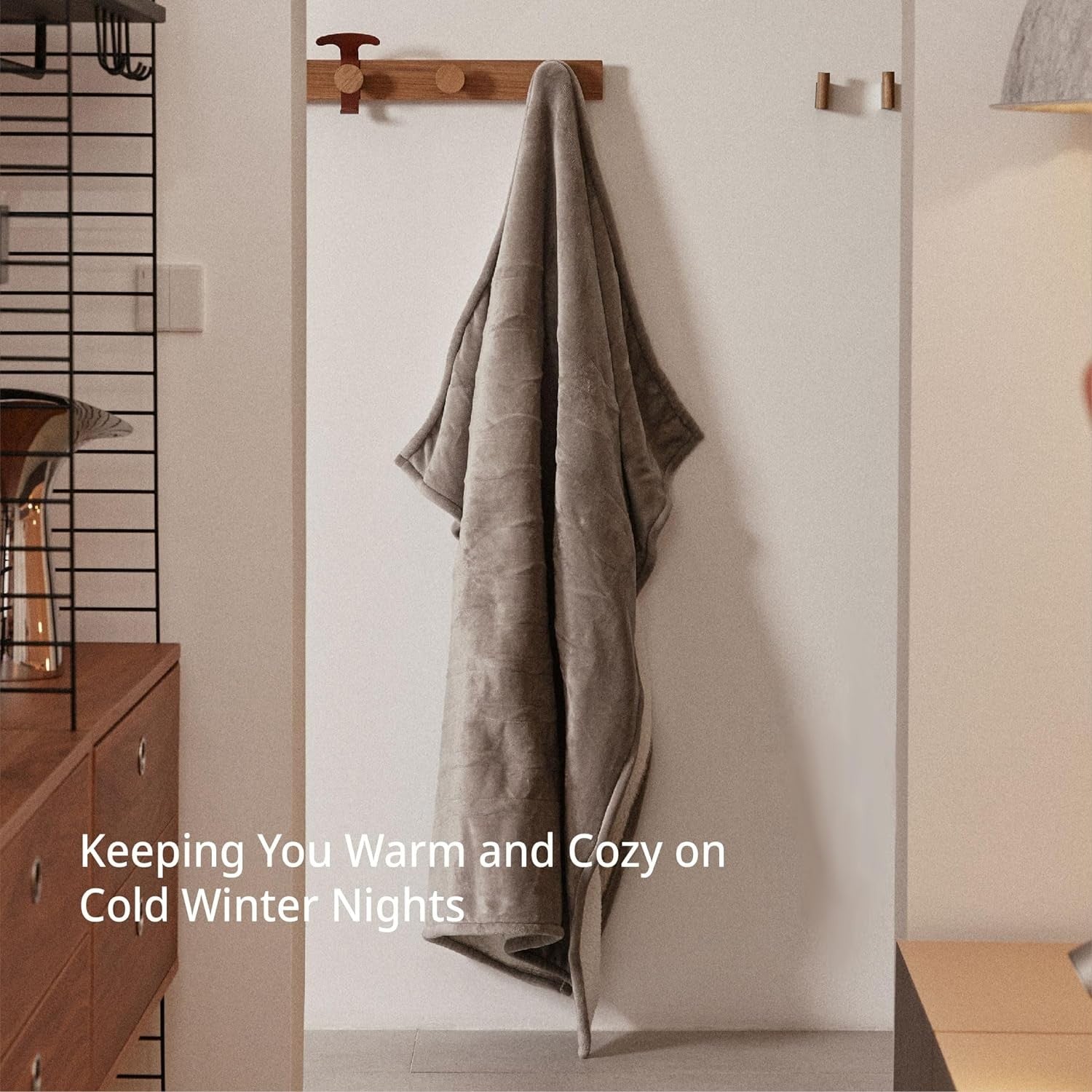 Electric Heated Throw Blanket 130x180cm Plush 9 Heat Settings Auto