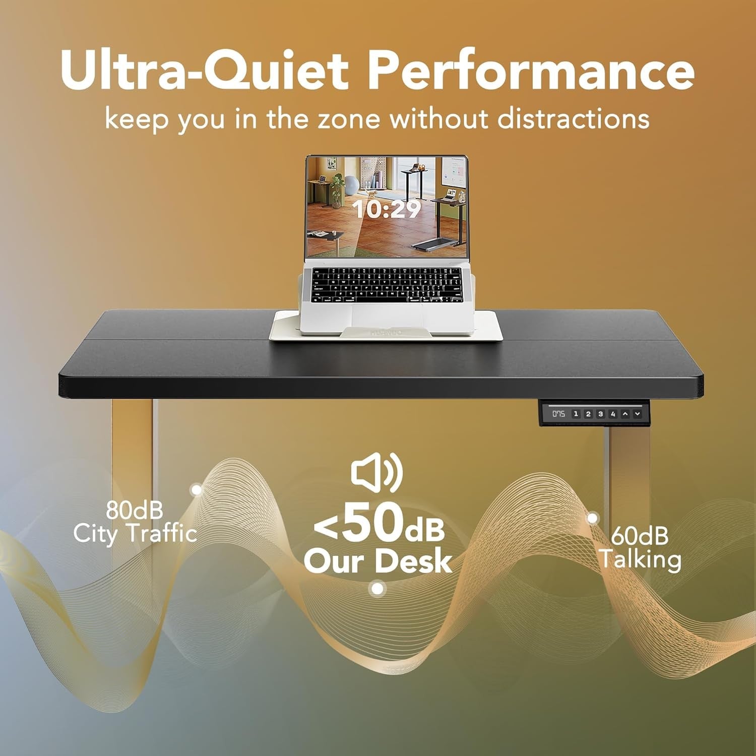 Electric Standing Desk Height Adjustable Stand Home Office Table 80x48cm