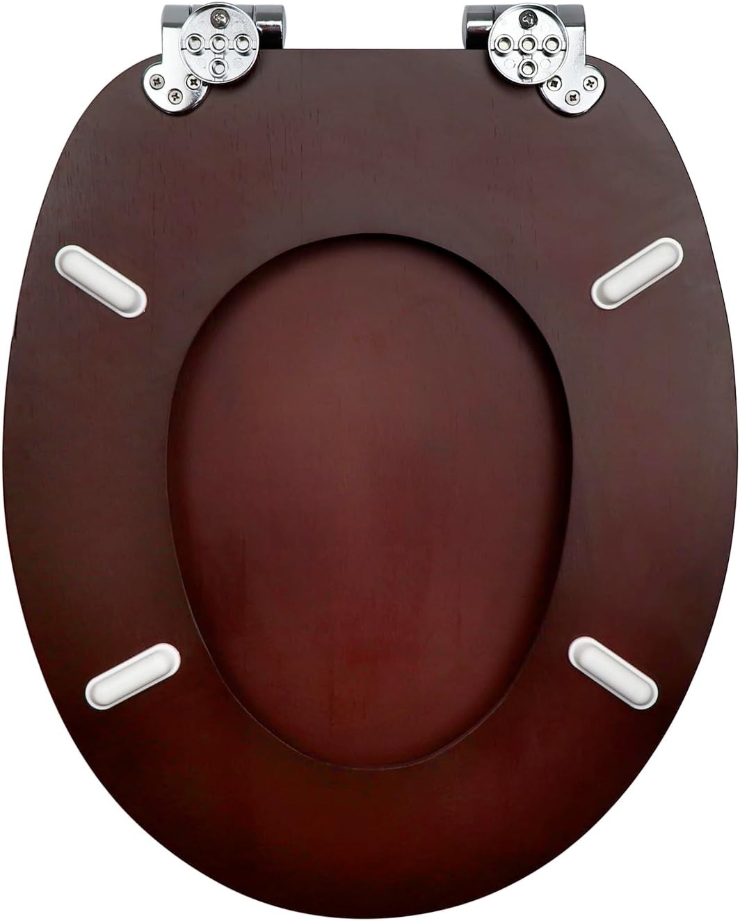 Natural Bamboo Toilet Seat Soft Close Solid Wood Lid Easy Clean Metal Hinges