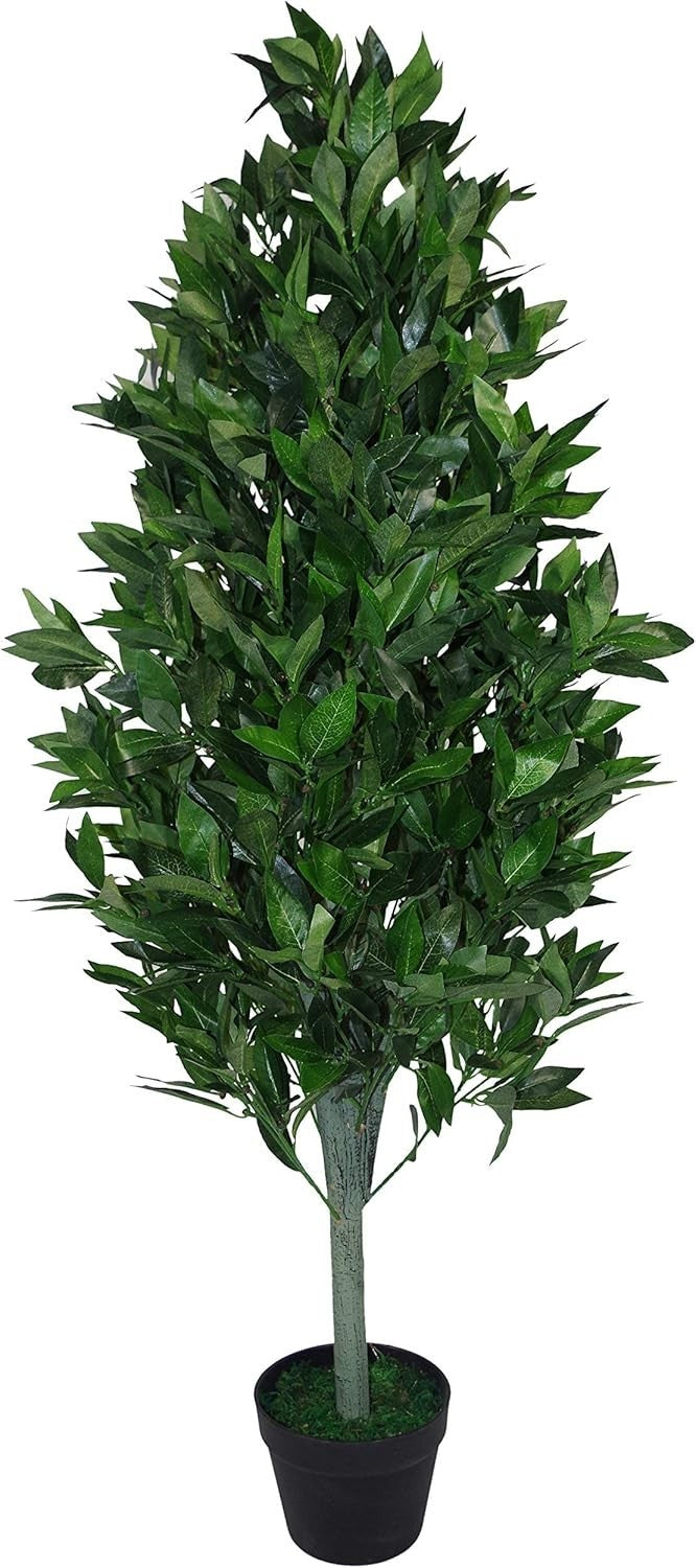 Pair of 120cm Bay Topiary Cone Trees Artificial Pyramid Tall Indoor Outdoor Home