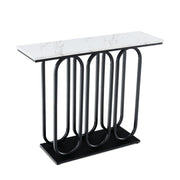 Modern Faux Marble Console Table – 100CM Entryway Hallway Shelf w/ Foot Pads