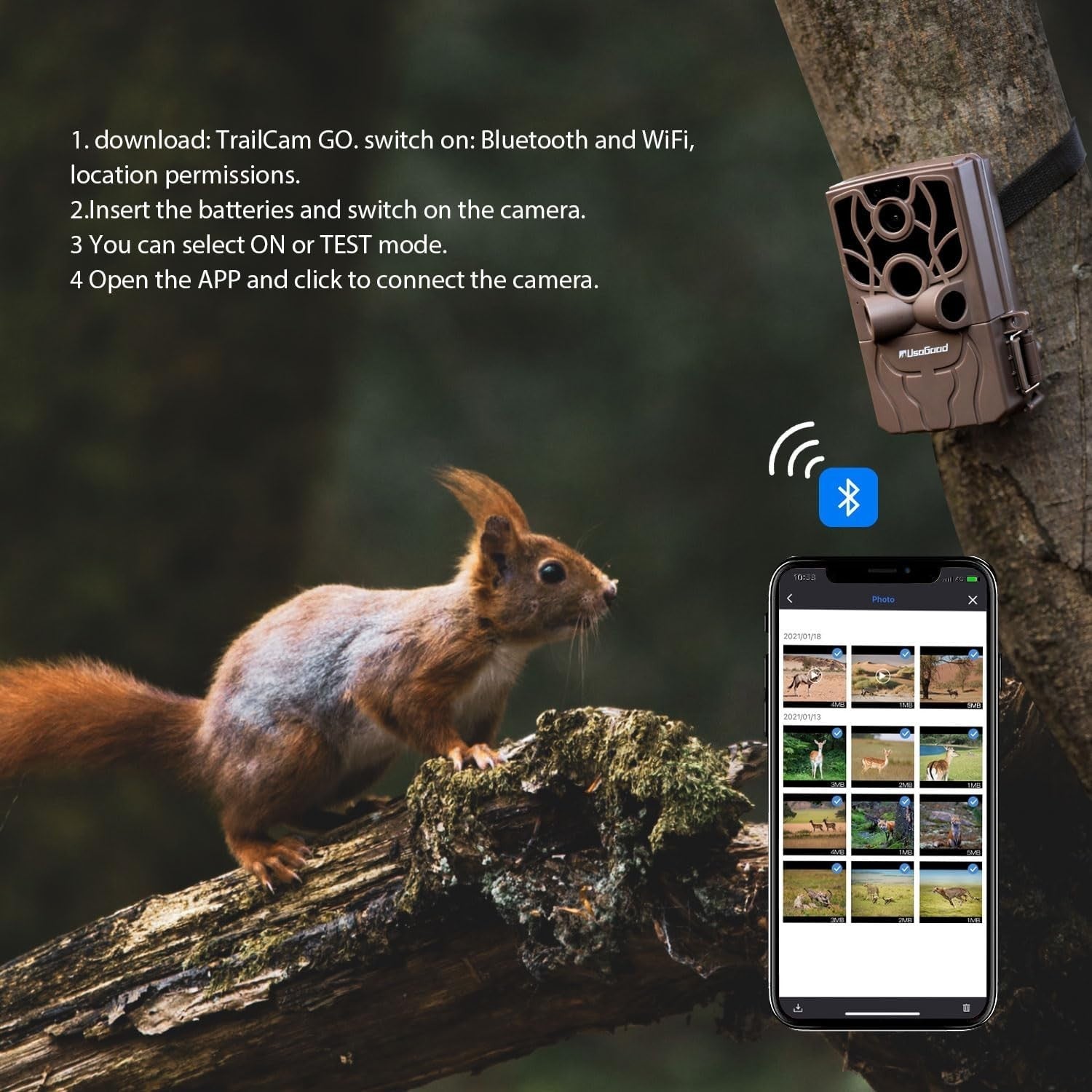 4K 48MP WiFi Trail Camera Night Vision Wildlife Hunting Camera Kit