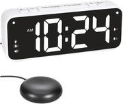 Vibrating Alarm Clock with Bed Shaker USB Charging Extra Loud for Heavy Sleepers