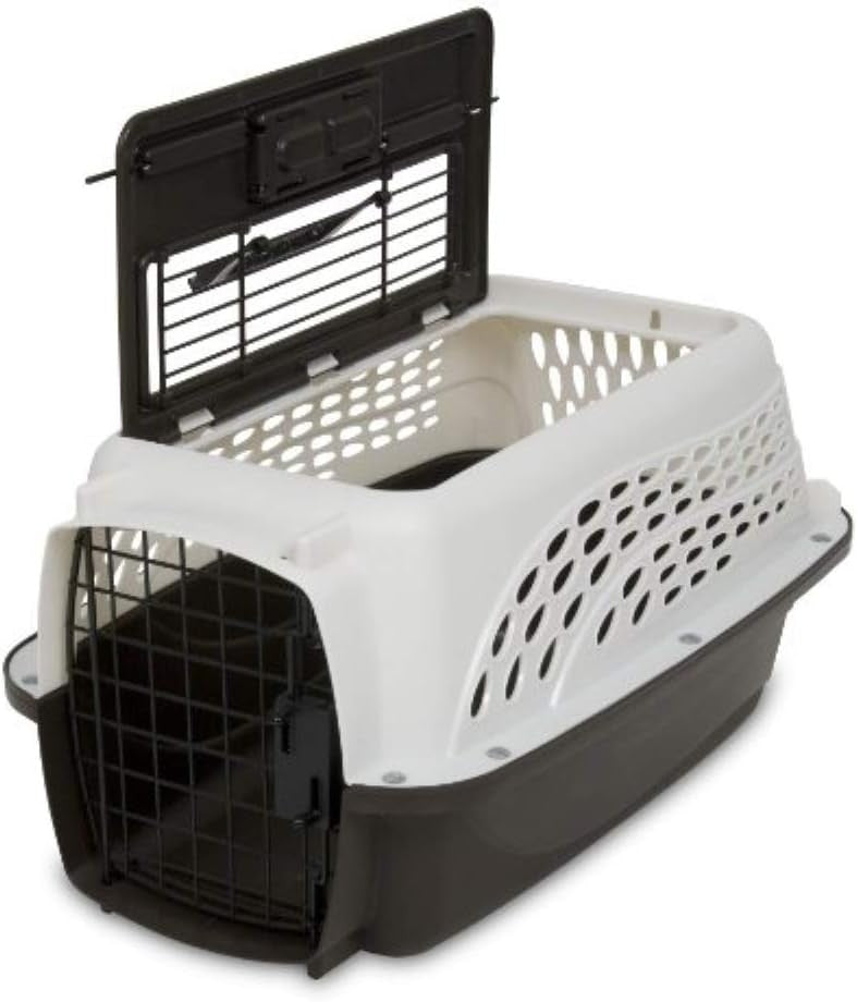 Top Load Cat Carrier 48x33x25cm Secure 2-Door Pet Travel Crate Lightweight