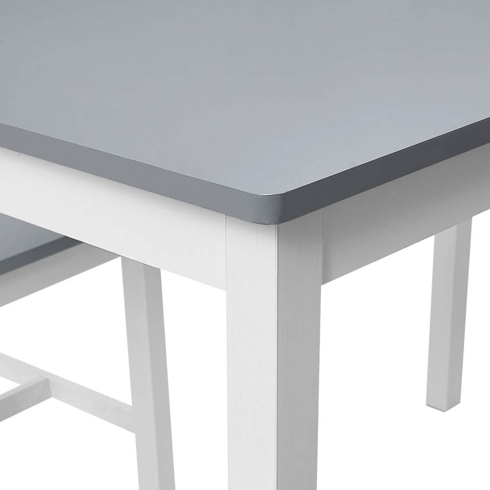 4 Seater Wooden Dining Table Set Grey White | Kitchen Room Furniture
