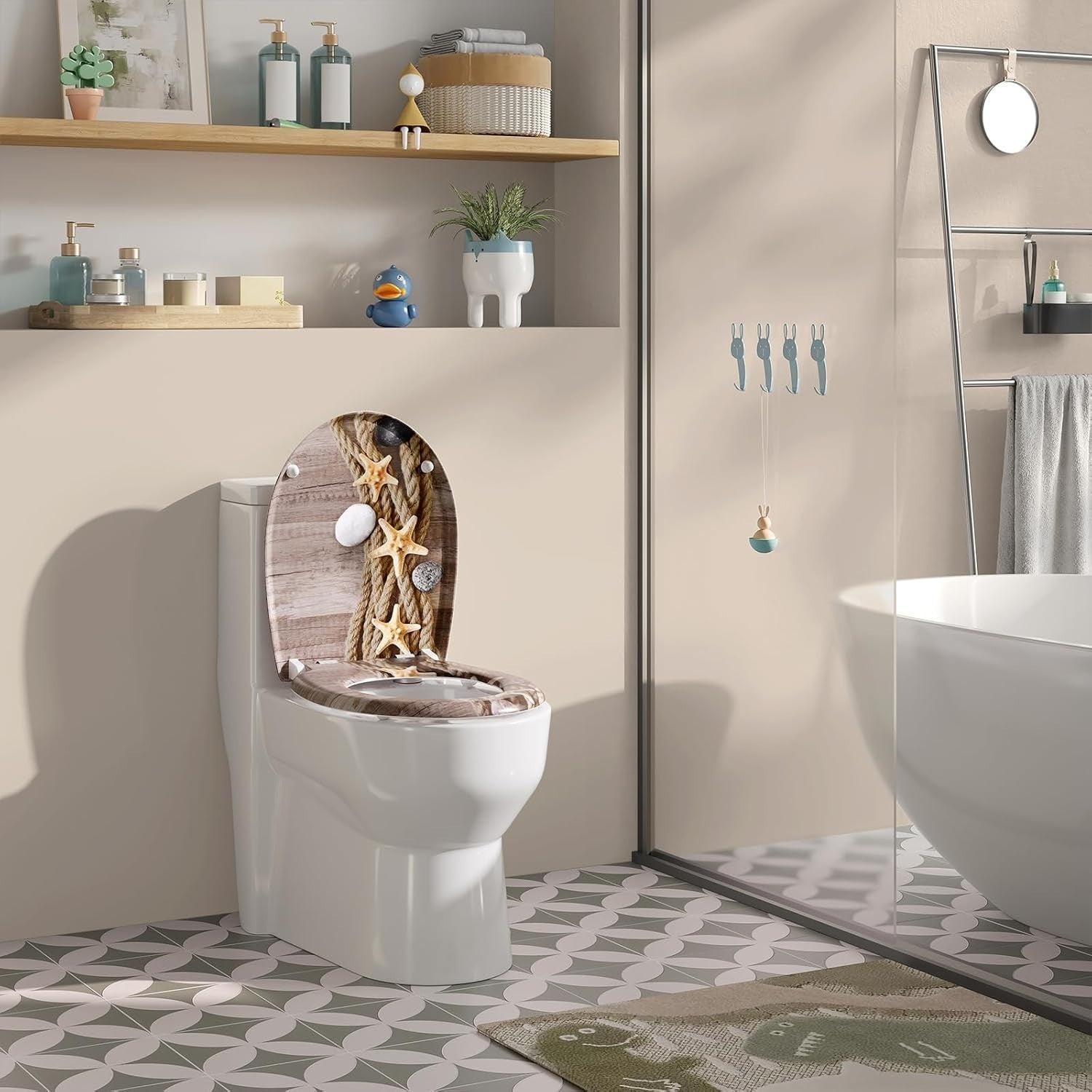 Quick Release Toilet Seat Soft Close O-Shape Duroplast Adjustable Hinges