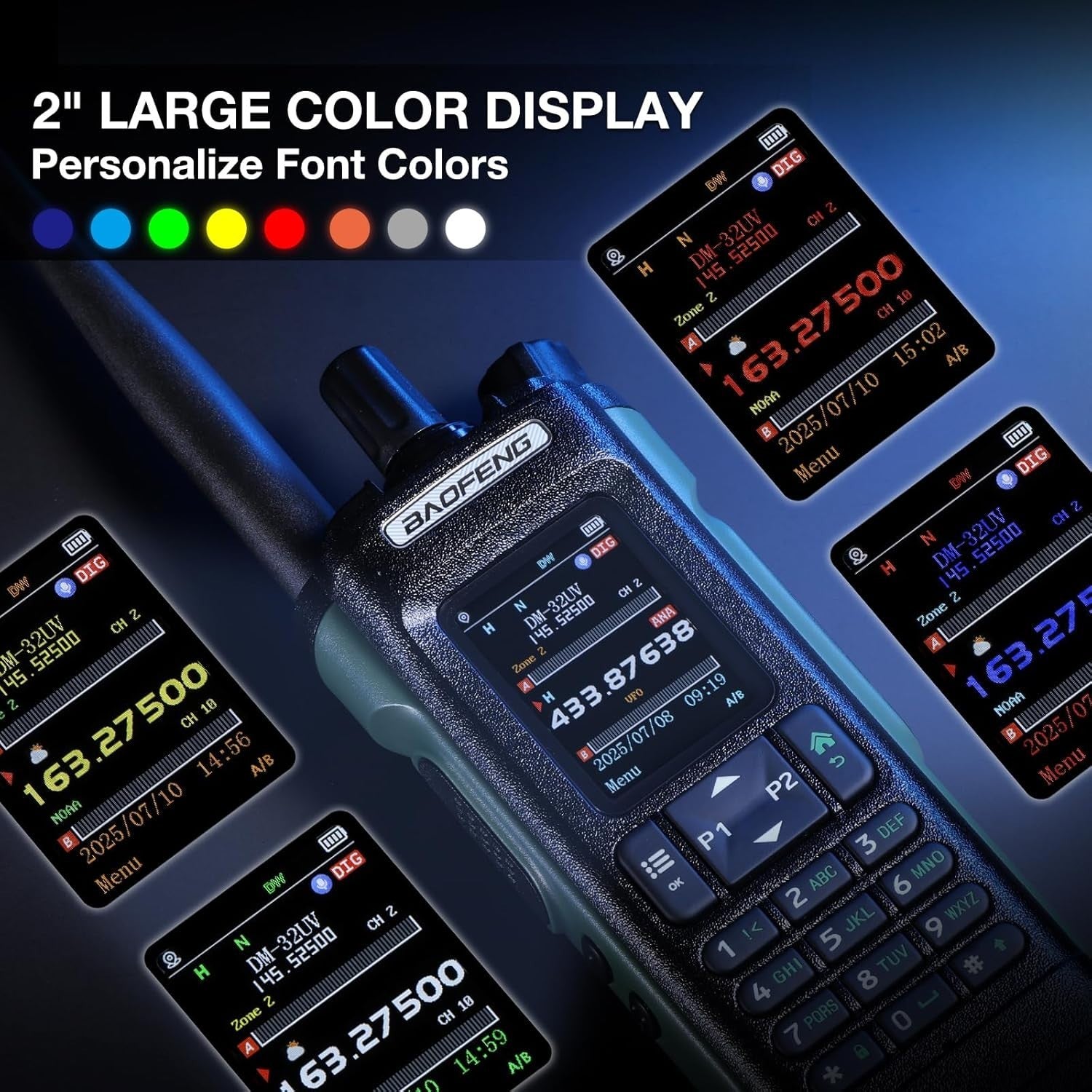 10W DMR Dual Band Radio GPS APRS 4000CH Colour Display Handheld