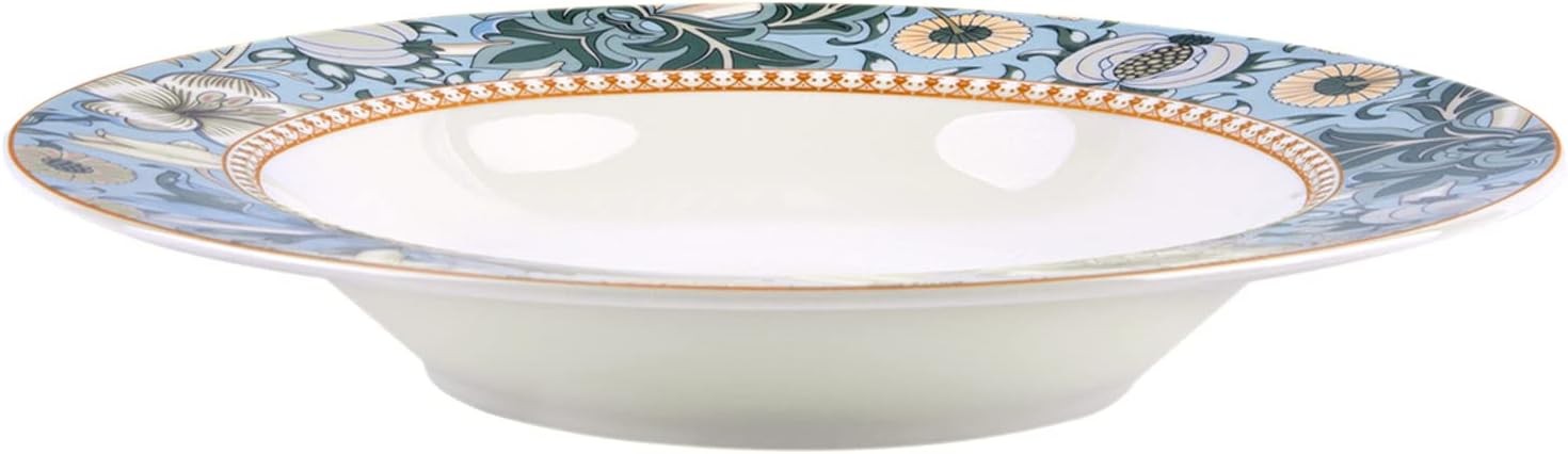 24pc Bone China Dinner Set Tropical Plates Bowls Mugs Gift Box Service for 6
