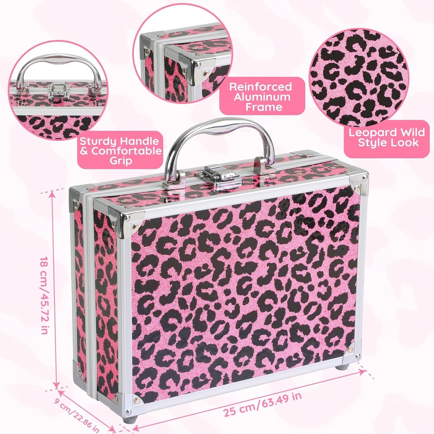 34pc All in One Makeup Kit Leopard Folding Case Set