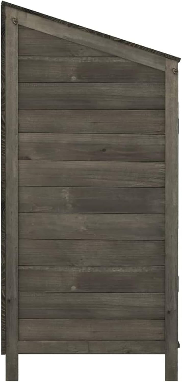 Wooden Garden Shed Outdoor Storage 102x52x112cm Solid Fir Wood Anthracite\