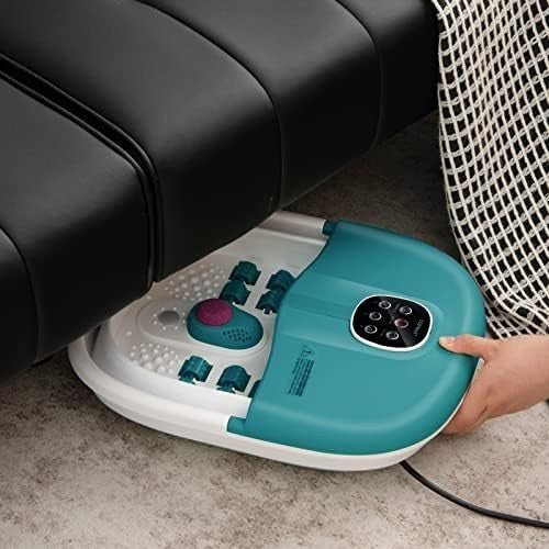 Foldable Heated Foot Spa Bath with Bubbles Timer & Massage Rollers