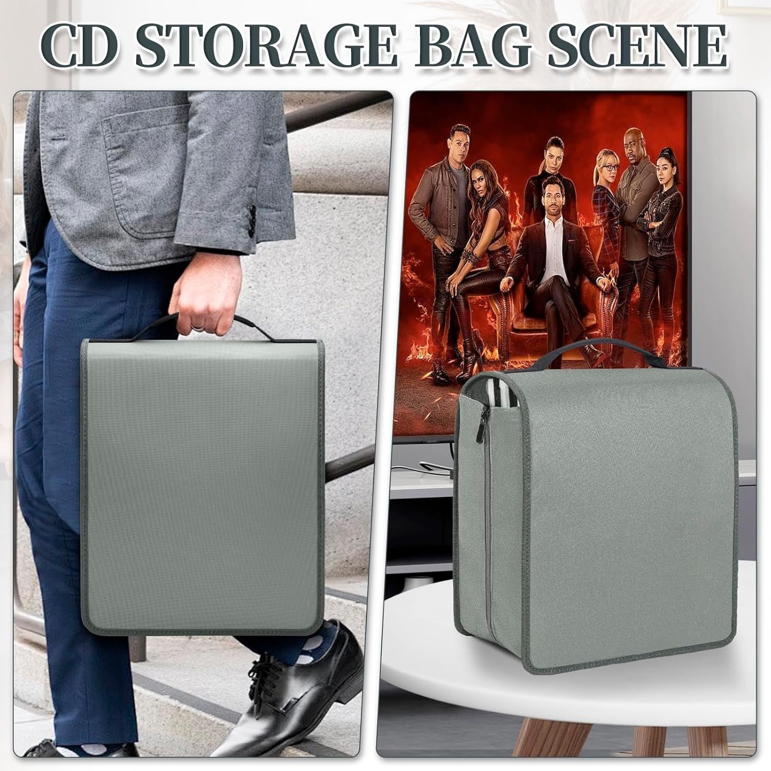 200 CD DVD Storage Wallet Organizer Case 100 Booklet Pockets Grey