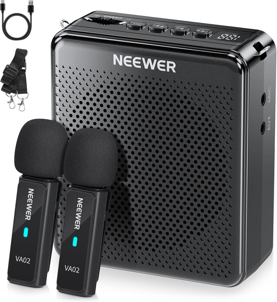 Portable Voice Amplifier VA02 Dual Wireless Mic 10H 15m