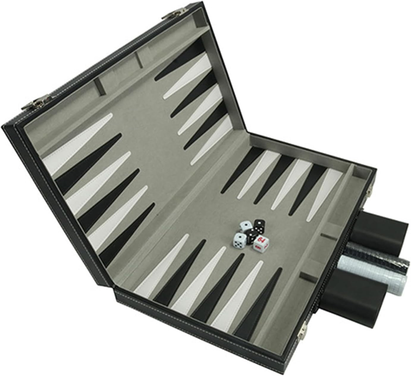 Leather Backgammon Set Folding Chess Style Case Portable Travel Strategy Game