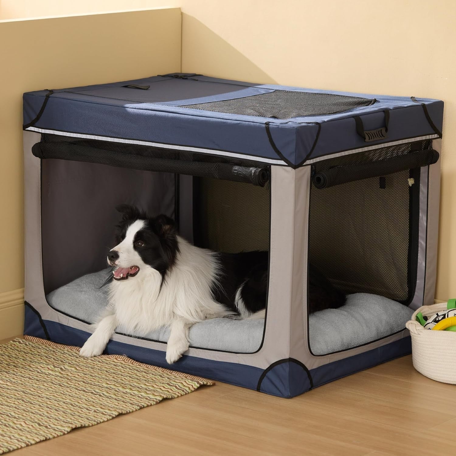 XL Dog Crate Bed 104x69cm Washable Calming Mattress Light Grey