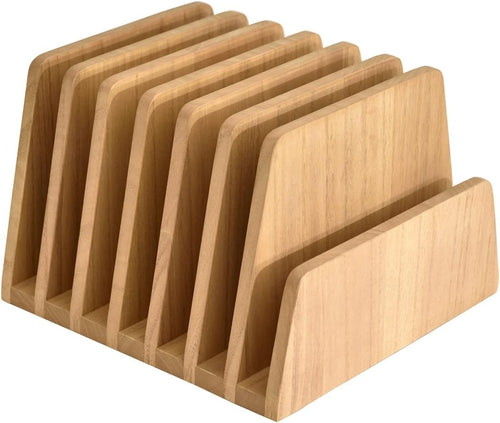 Wooden Desk File Sorter 7-Slot Organiser Magazine Document Holder