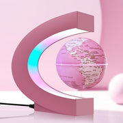 Magnetic Levitating Globe Pink LED Floating Desk Self-Rotating Lamp