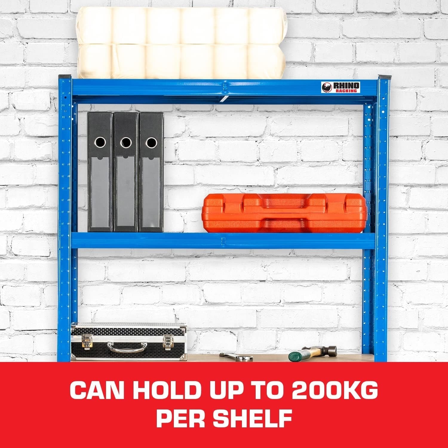 Heavy Duty Blue 5-Tier Garage Shelving Unit 180x90x45cm Adjustable