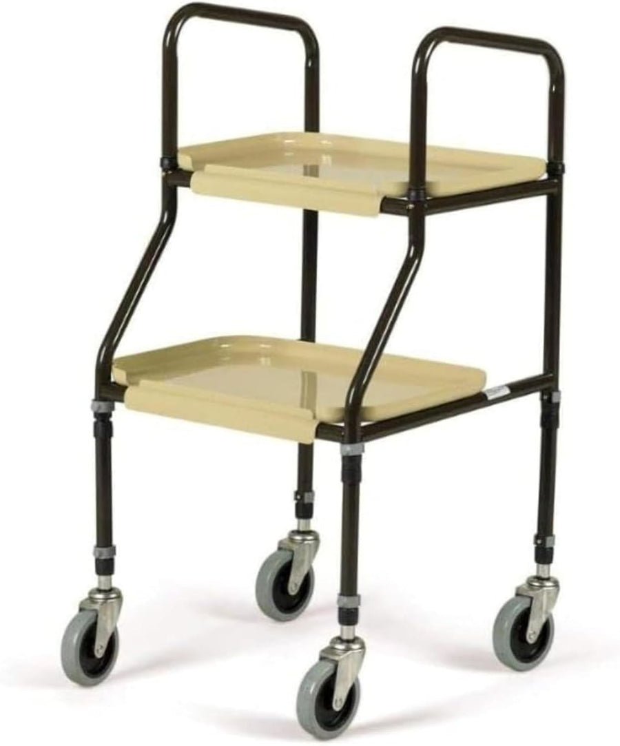 Mobility Trolley Walker with Wheels Adjustable Height Storage Shelves