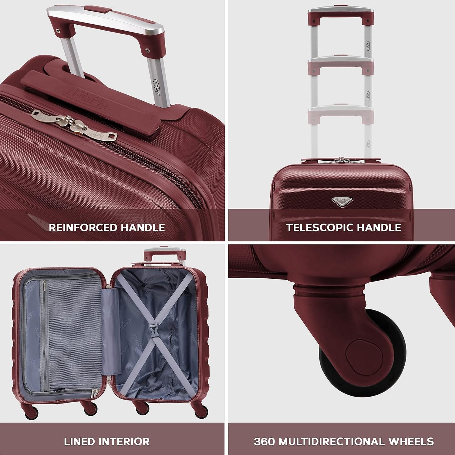 25” Medium Checked Suitcase ABS Hard Shell 4 Spinner Wheels Lock