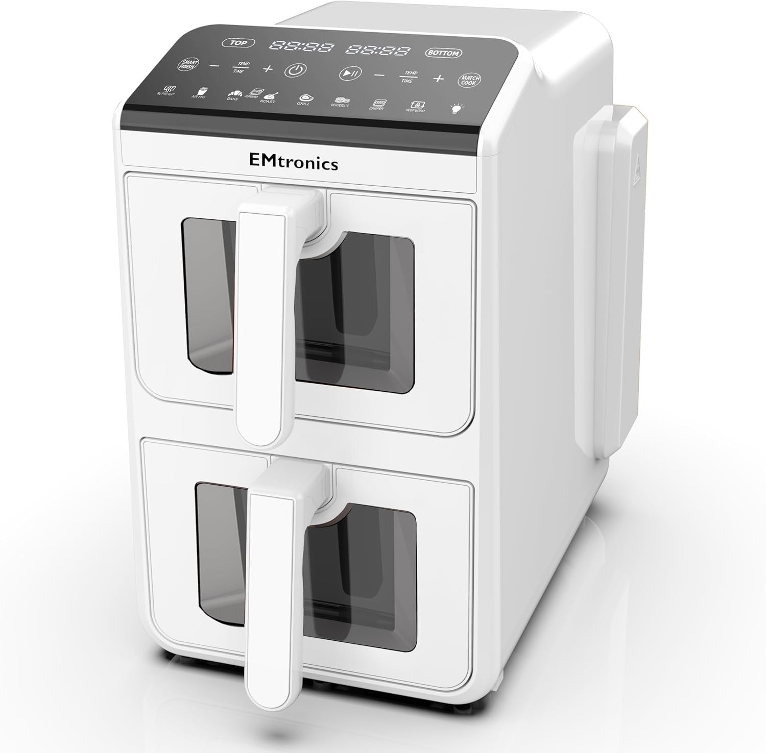 Dual Zone 10L Stack Air Fryer With Windows 2460W Smart Finish White