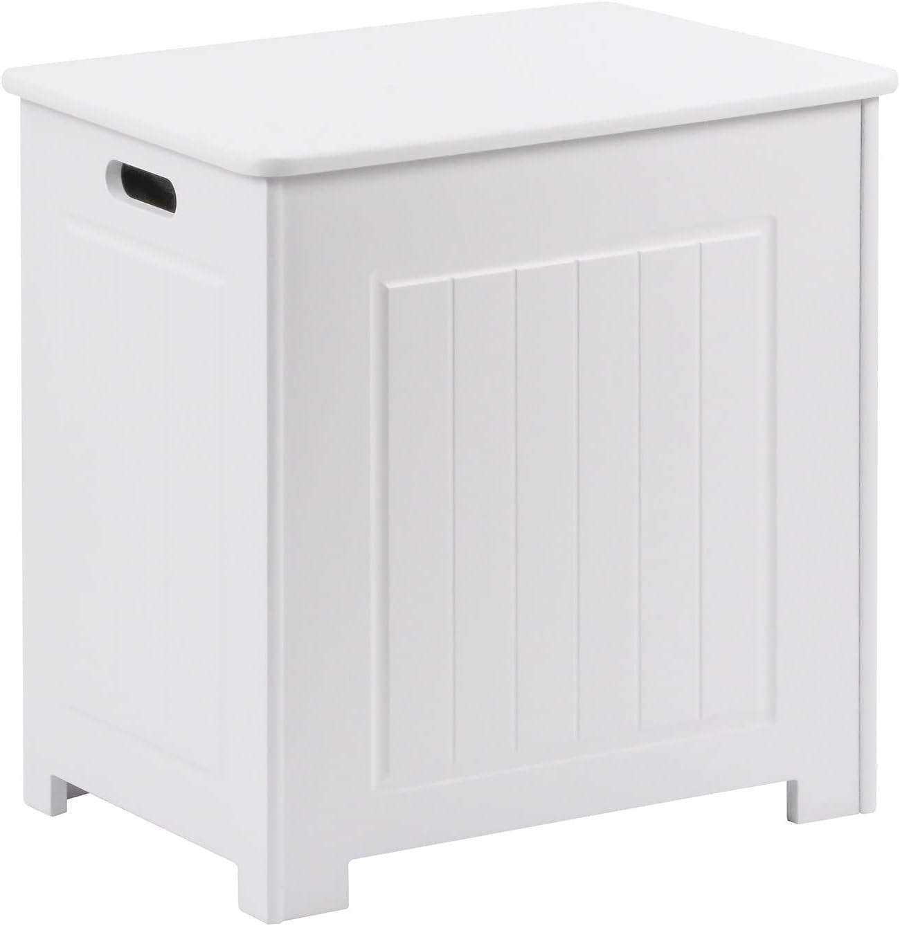 Bathroom Laundry Cabinet Wooden Storage Chest Bin Unit Compact White