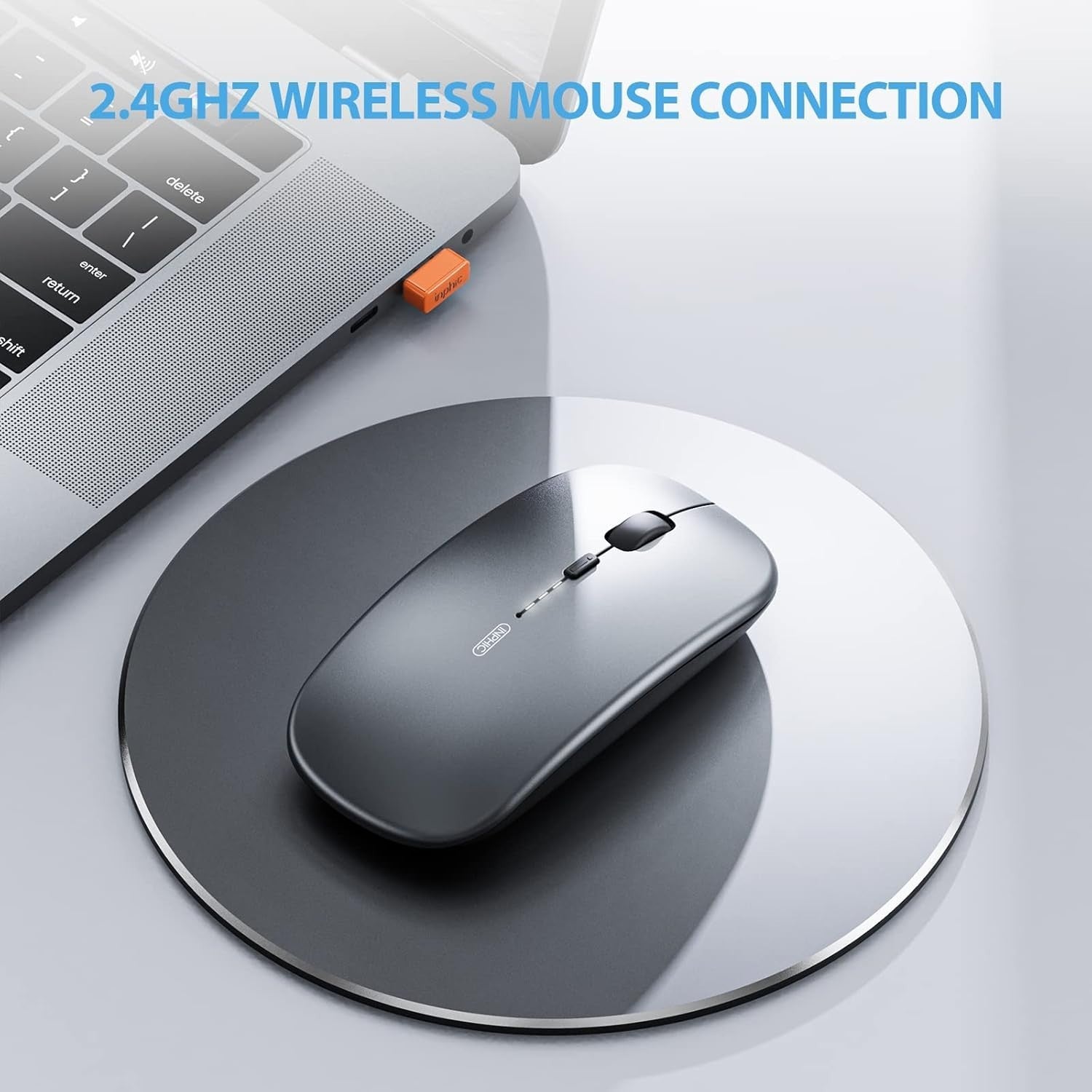Slim Rechargeable Wireless Mouse Silent Click 2.4G USB Laptop PC Portable