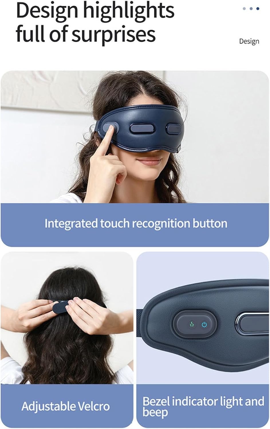 Smart Heated Eye Massager Vibration Compression Foldable