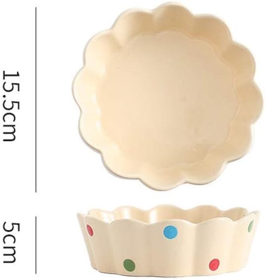 Pink Ceramic Baking Bowls Set of 2 Oven Safe Polka Dot Rice Dessert Dishes