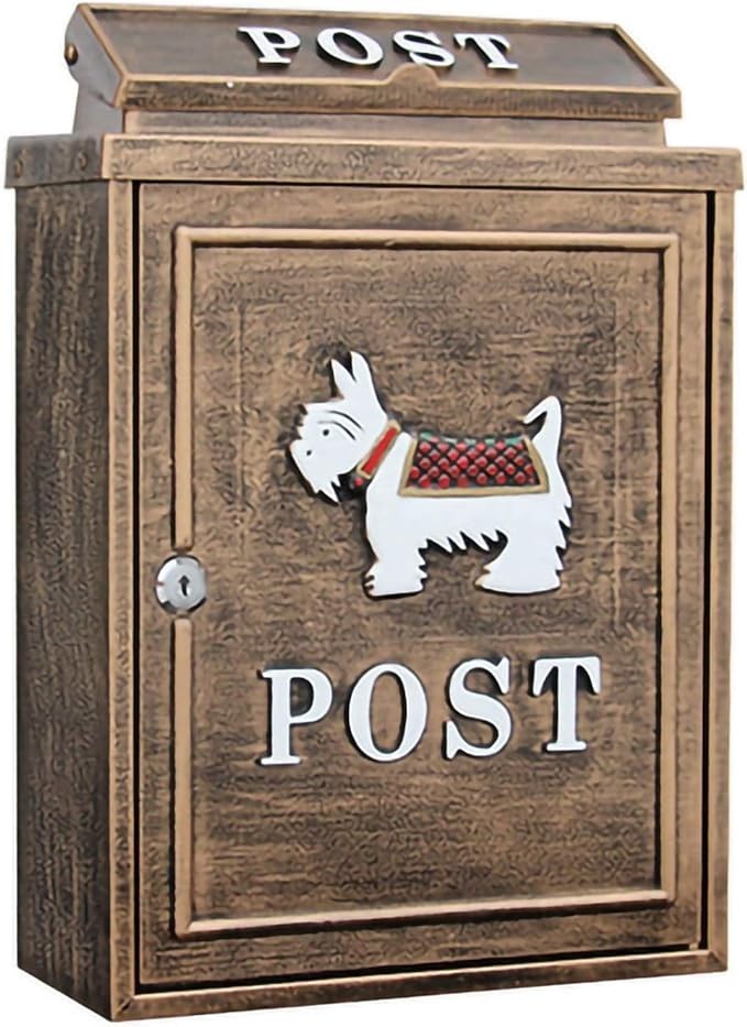 Wall Mounted Mailbox Antique Gold – Rustproof Steel, Lockable, Large Capacity
