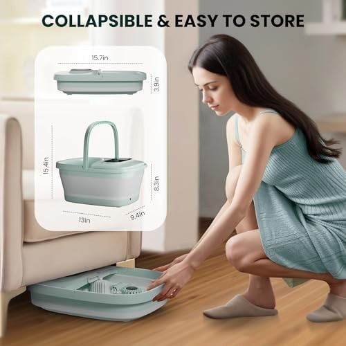 Shiatsu Foot Spa Massager with Heat, Deep Kneading, Bubbles & Rollers