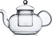Glass Teapot 1200ml Stovetop Safe Tea Maker with Removable Infuser
