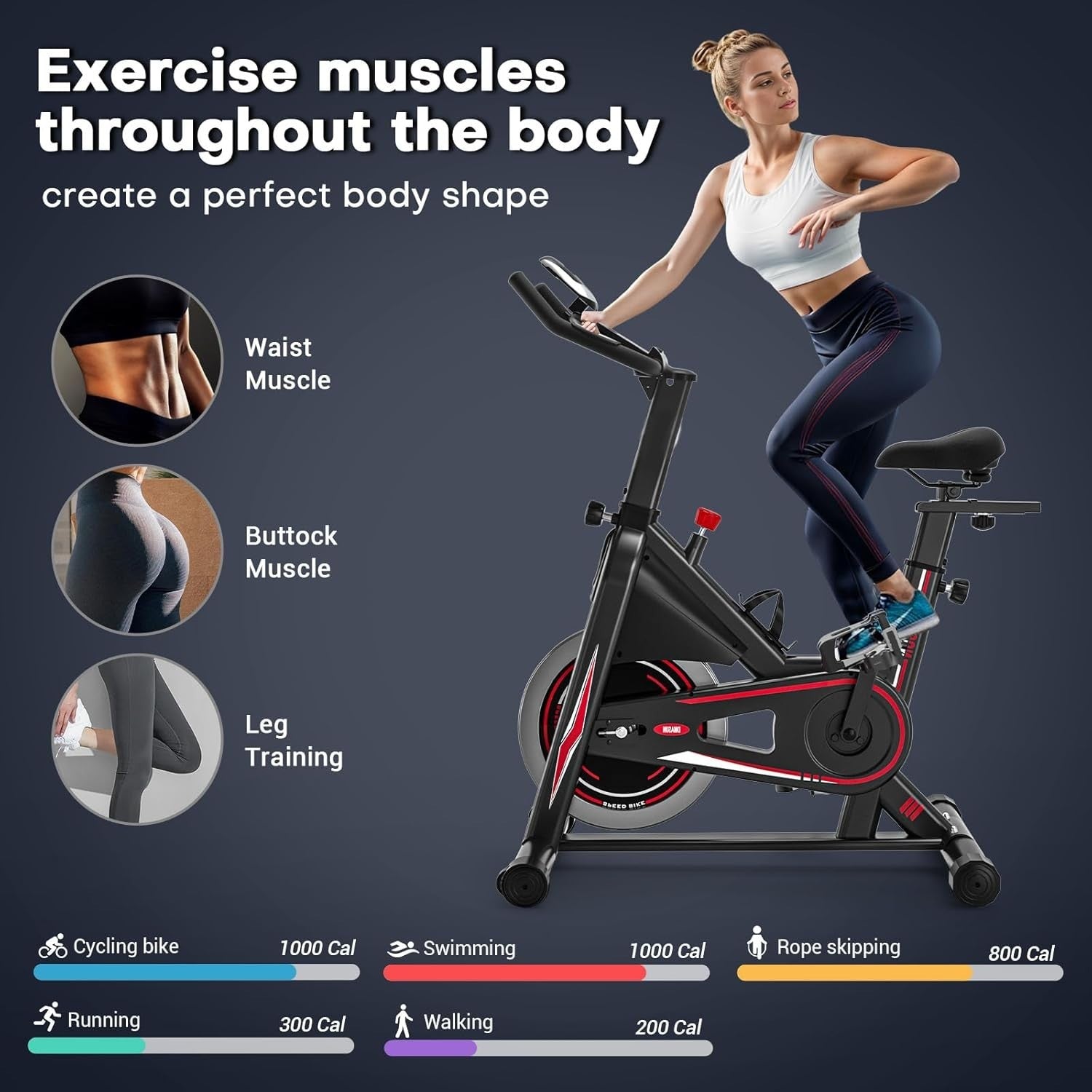 Magnetic Indoor Exercise Bike w/ LCD Monitor, Heavy-Duty Frame & 160kg Capacity