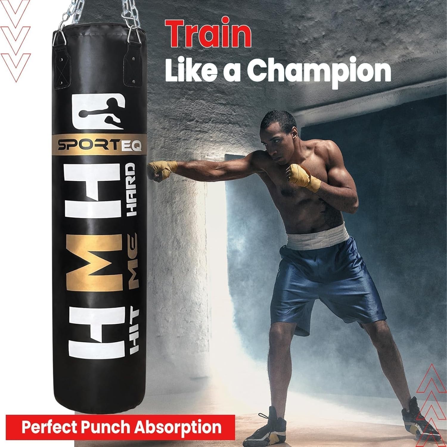 Heavy Filled Punching Bag 4FT Boxing MMA Training Set Wall Mount