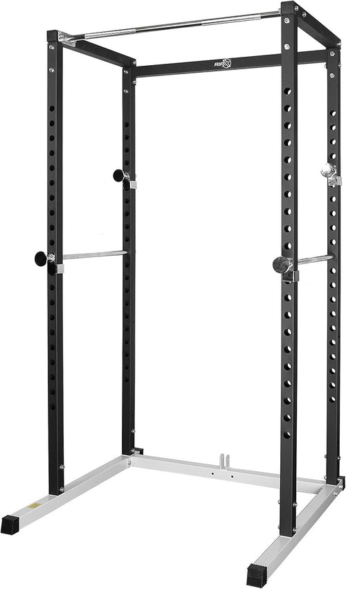 Heavy Duty Adjustable Power Rack Cage 21-Position Pull-Up Bar Home Gym