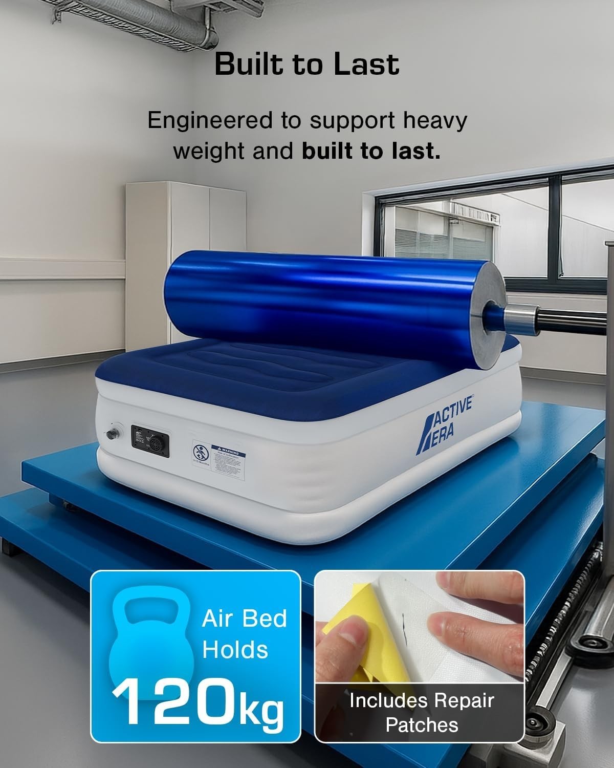 Luxury Single Air Bed Built-In Electric Pump Flocked Mattress Fast Inflate