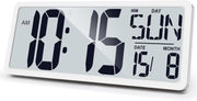 Large Digital Wall Clock 15'' LED Display Alarm Date Temp Backlight