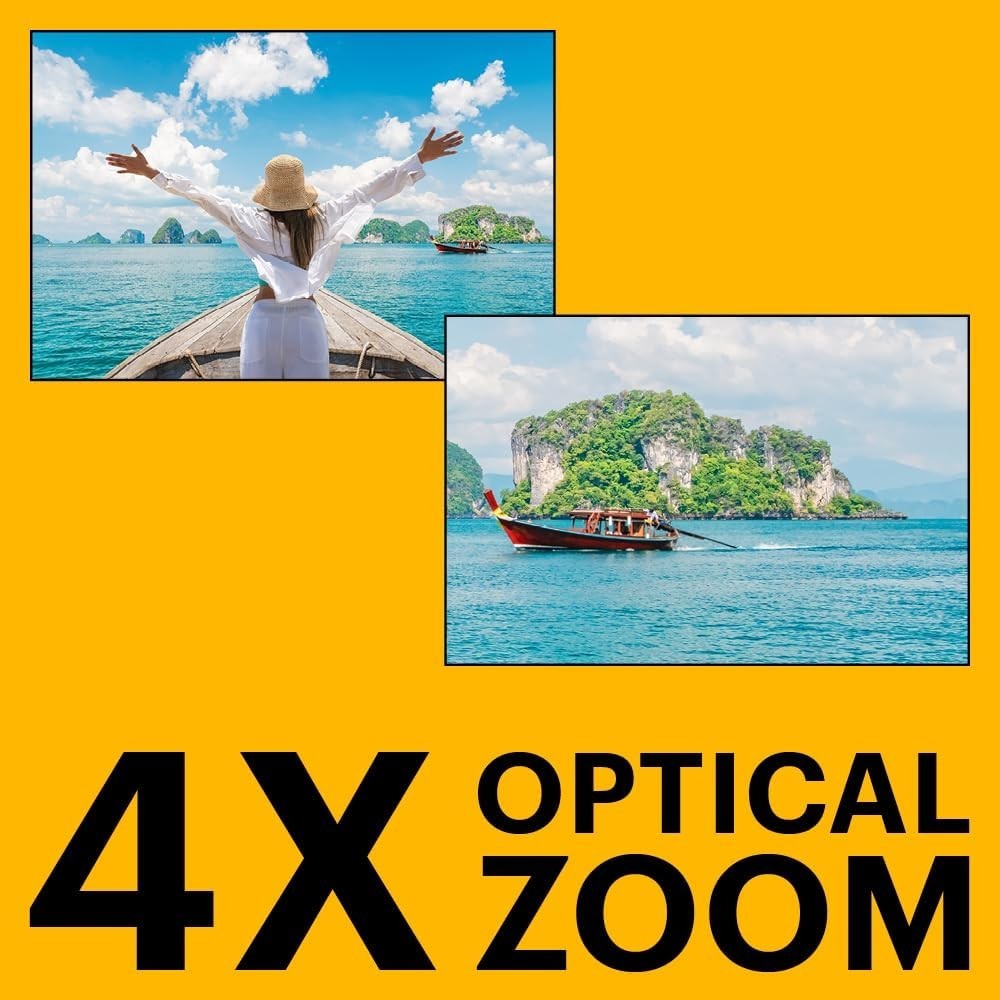 16MP Waterproof Tough Camera 4X Zoom Adventure Camera Kit Yellow